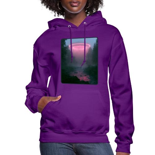 Neon UFO Forest River Design - Women's Hoodie