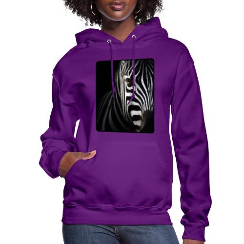 Zebra High Contrast Portrait Design - Women's Hoodie
