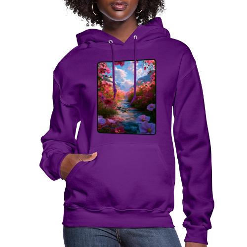 Dreamy Cosmos Valley Landscape Art - Women's Hoodie