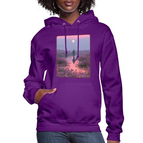 Ethereal Sunset Flower Field Art - Women's Hoodie