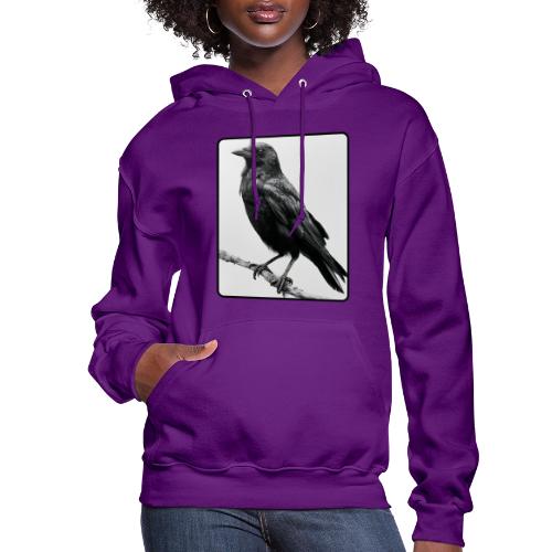 Raven Black and White Art Design - Women's Hoodie