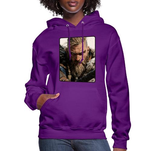 Fierce Viking Warrior Portrait - Women's Hoodie