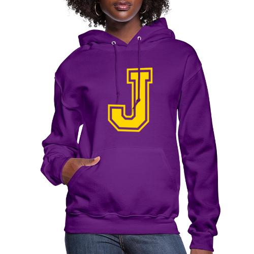 Letter J – Capital Athletic Alphabet Monogram - Women's Hoodie