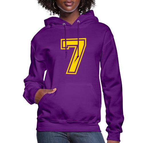 Number 7 in a classic athletic collegiate font - Women's Hoodie