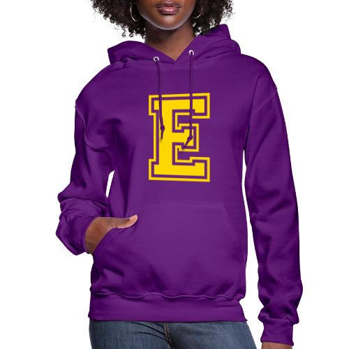Letter E – Capital Athletic Alphabet Monogram - Women's Hoodie