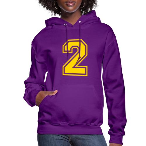 Number 2 in a classic athletic collegiate font - Women's Hoodie