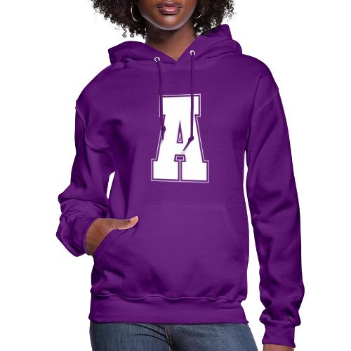 White Letter A – Varsity Alphabet Monogram - Women's Hoodie