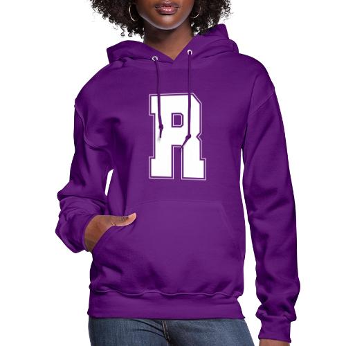 White Letter R – Varsity Alphabet Monogram - Women's Hoodie