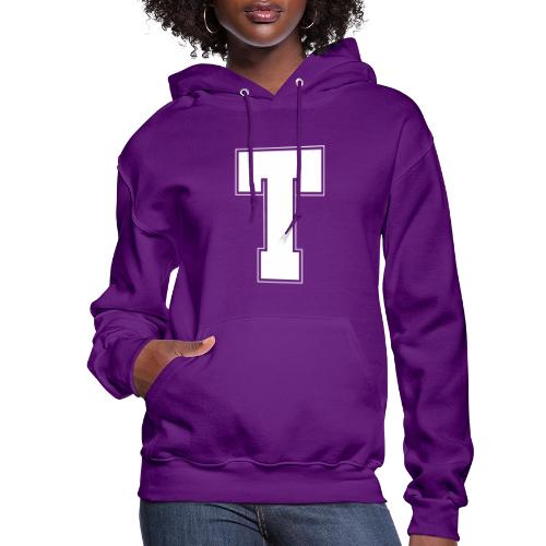 White Letter T – Varsity Alphabet Monogram - Women's Hoodie