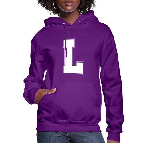 White Letter L – Varsity Alphabet Monogram - Women's Hoodie