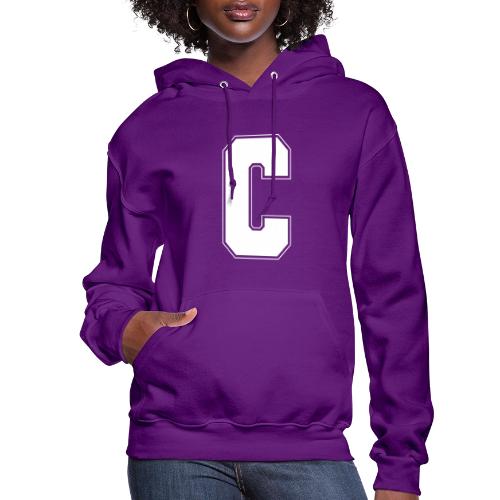 White Letter C – Varsity Alphabet Monogram - Women's Hoodie