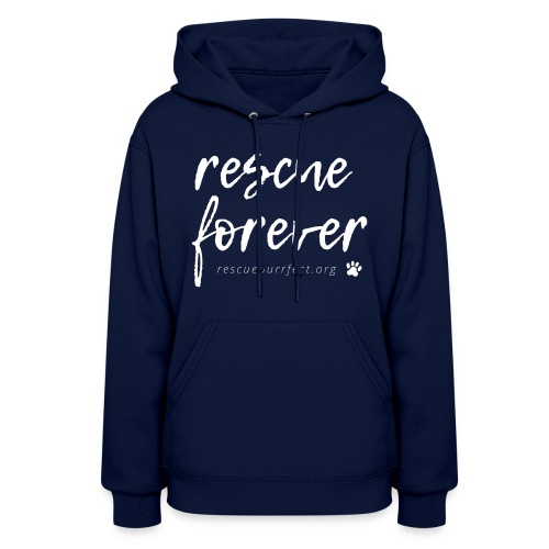 Rescue Forever Cursive Large White - Women's Hoodie