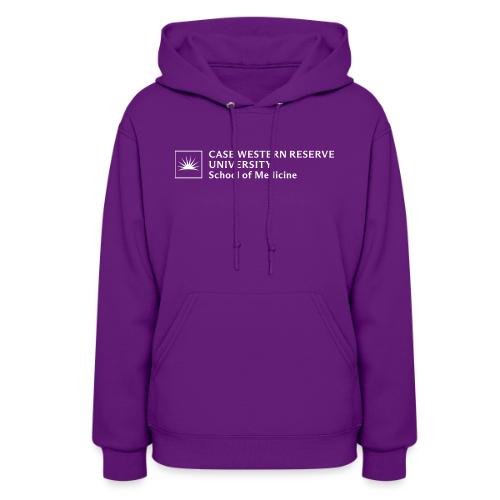 SOM Two Line Horizontal Primary Logo CWRU WHITE 1 - Women's Hoodie