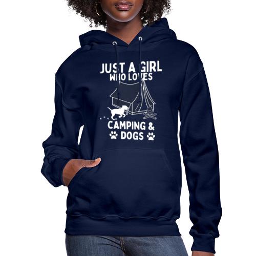 Just A Girl Who Loves Camping And Dogs, Funny Camp - Women's Hoodie