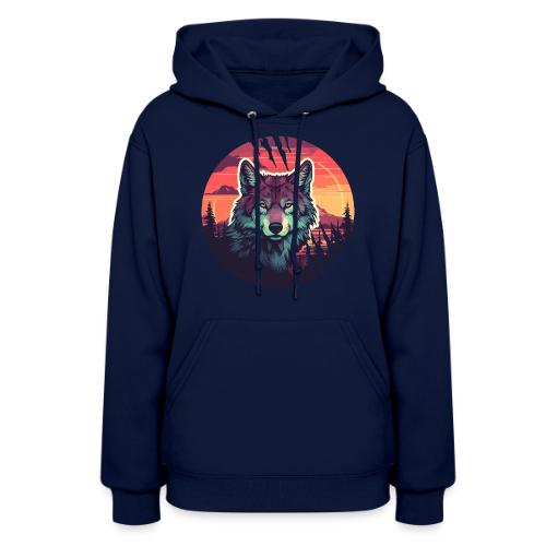 Colorful Wolf Stare - Women's Hoodie