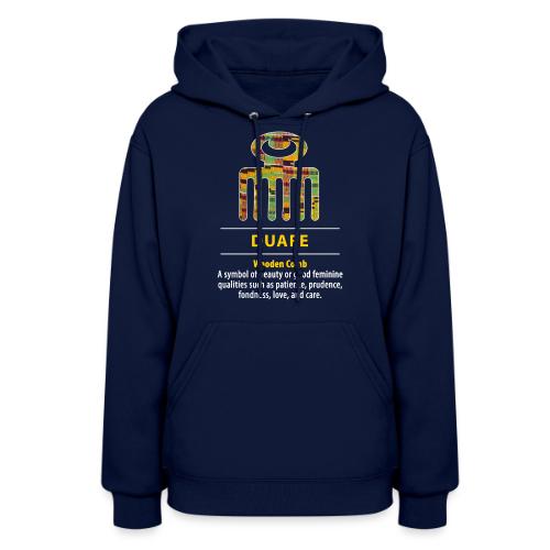 Duafe - Wooden Comb Adinkra Symbol - Women's Hoodie