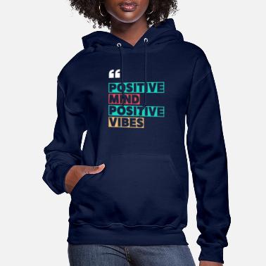 Women's Long Sleeve Sweatshirt - Positive Mind Vibes Inspirational Quotes Pullover Top, Light Green, Medium