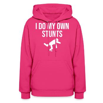 I Do My Own Stunts Funny clumsy Saying - Women's Hoodie - fuchsia - Front - Camila (177cm)