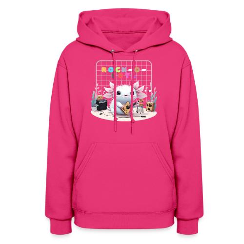 Cute Axolotl Musician: Musical Amphibian Creature - Women's Hoodie