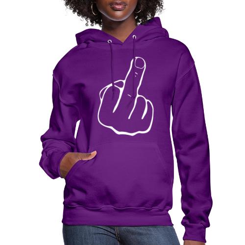 Middle Finger | White - Women's Hoodie