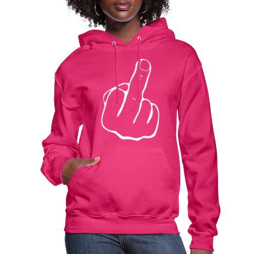 Middle Finger | White - Women's Hoodie