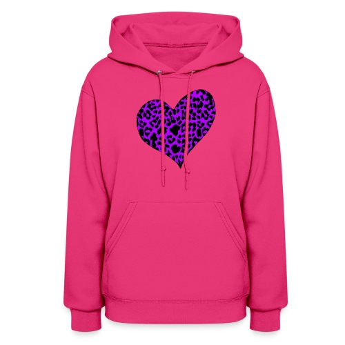 Purple Cheetah Heart - Women's Hoodie