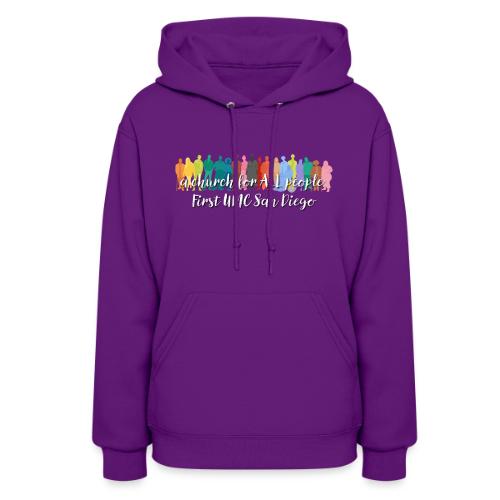 a church for all people - with colorful graphic - Women's Hoodie