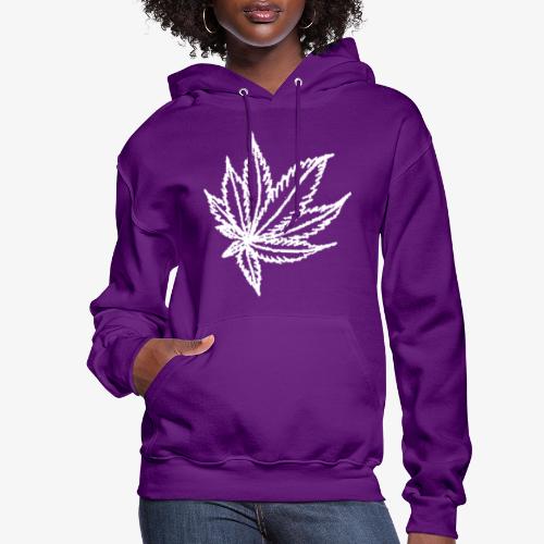 white leaf w/myceliaX.com logo - Women's Hoodie