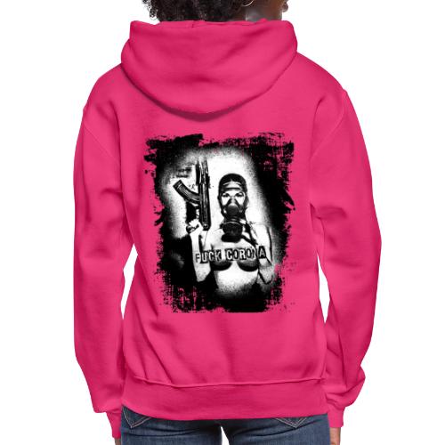 masked girl with AK - FUCK CORONA 4 bright clothes - Women's Hoodie