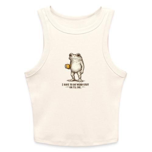 Weird Stuff Frog Coffee Humor - Slim Fit Rib Women's Tank Top