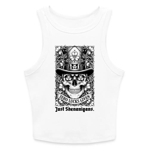 Salty Shamrock Skull T-Shirt - Slim Fit Rib Women's Tank Top