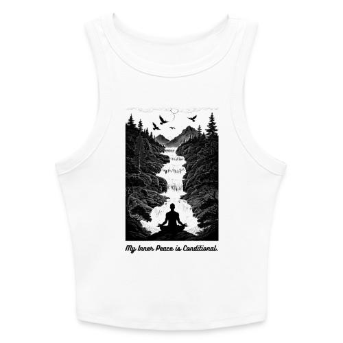 Conditional Inner Peace T-Shirt | Minimalist Zen - Slim Fit Rib Women's Tank Top
