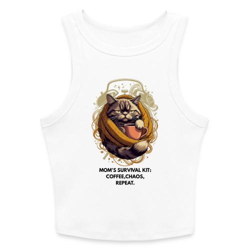 Powered by Sarcasm Cat Tee - Slim Fit Rib Women's Tank Top