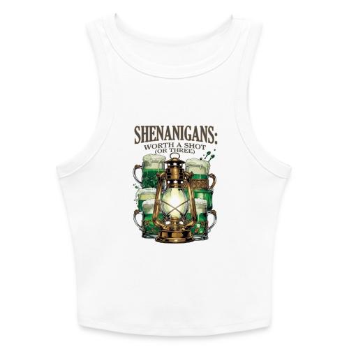Worth a Shot Lantern Toast Graphic Tee - Slim Fit Rib Women's Tank Top