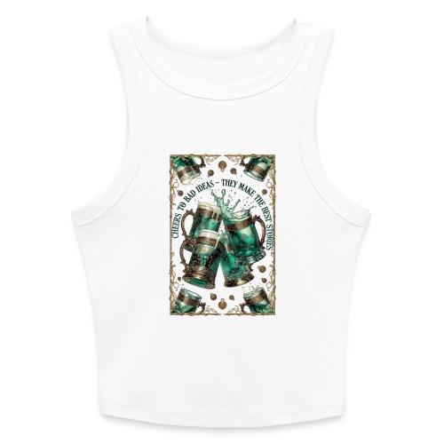 Cheers to Bad Ideas Tankards Graphic Tee - Slim Fit Rib Women's Tank Top