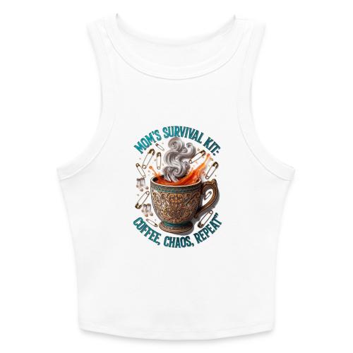 Mom's Survival Kit Tee | Coffee Chaos - Slim Fit Rib Women's Tank Top