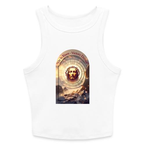 Easter He Is Risen Sacred Face T Shirt, wife Gift - Slim Fit Rib Women's Tank Top