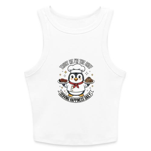 cute Penguin Chef-Funny Cartoon Daily Happiness - Slim Fit Rib Women's Tank Top