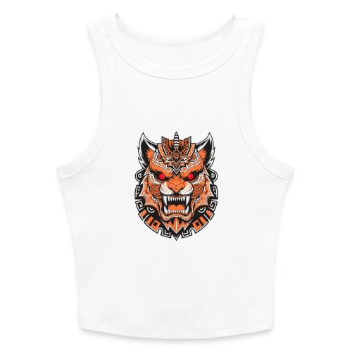Tribal Demon Wolf Mask - Slim Fit Rib Women's Tank Top