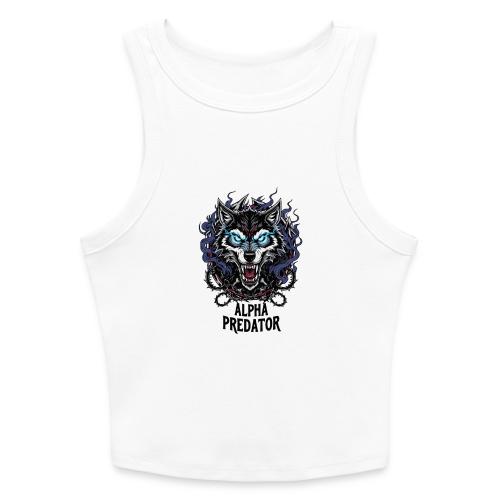 Alpha Predator Wolf Fierce Neon Eyes - Slim Fit Rib Women's Tank Top