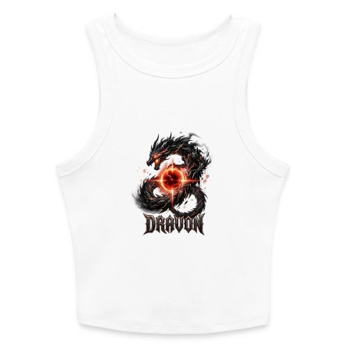 Dravon Fire Dragon Dark Fantasy Graphic T-Shirt - Slim Fit Rib Women's Tank Top