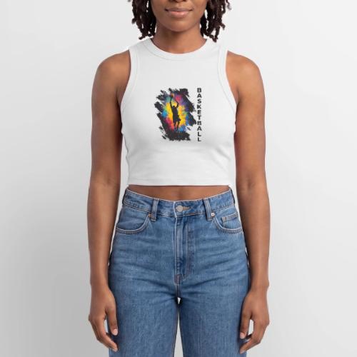 High Energy Basketball Paint Splatter Art - Slim Fit Rib Women's Tank Top