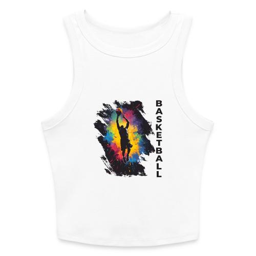 High Energy Basketball Paint Splatter Art - Slim Fit Rib Women's Tank Top