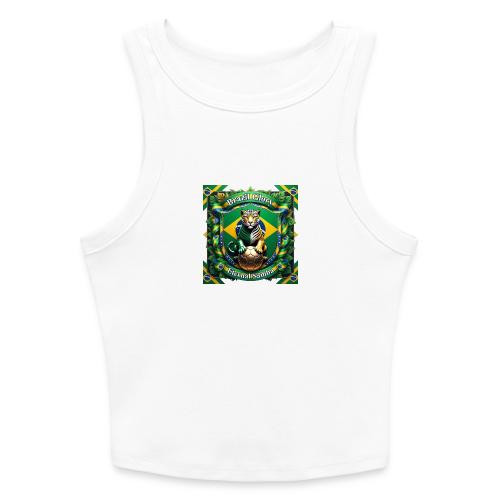Brazil Jaguar Glory T-Shirt, Flag Pride Badge Gift - Slim Fit Rib Women's Tank Top