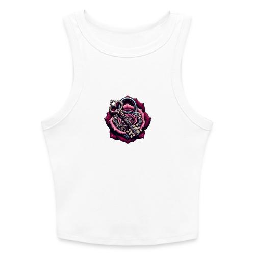 You Hold the Key to My Heart Rose Lock T-Shirt - Slim Fit Rib Women's Tank Top