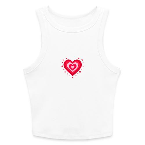 Layered Red & Pink Heart – Cute Valentine Love - Slim Fit Rib Women's Tank Top