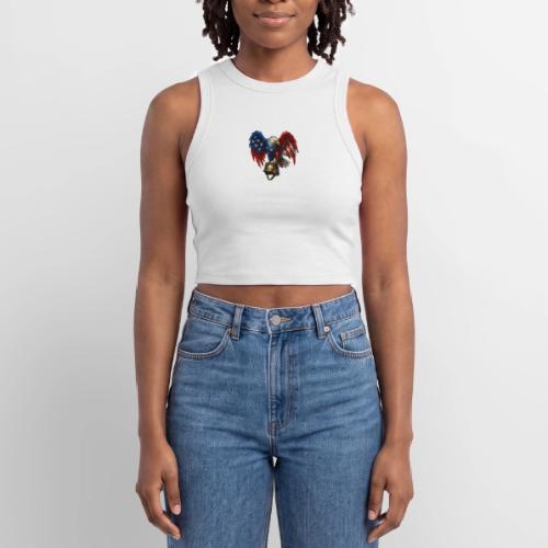 American Flag Bald Eagle - Helmet - Slim Fit Rib Women's Tank Top