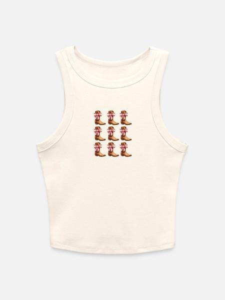 - Slim Fit Rib Women's Tank Top - natural - Front