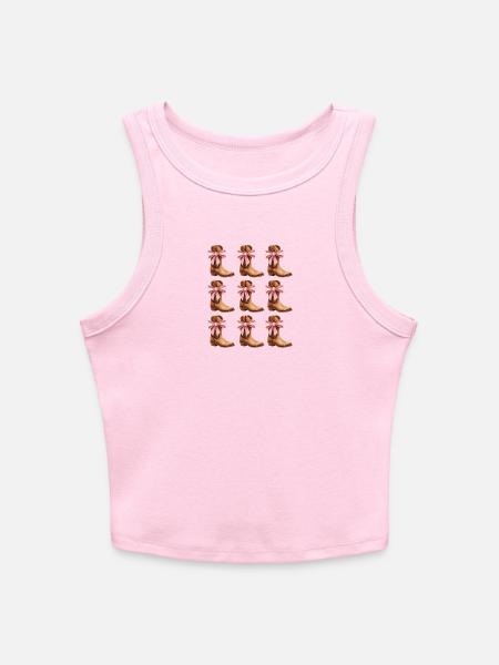 - Slim Fit Rib Women's Tank Top - pink - Front