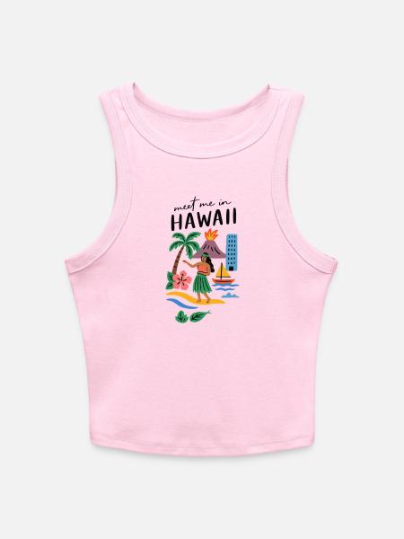 - Slim Fit Rib Women's Tank Top - pink - Front